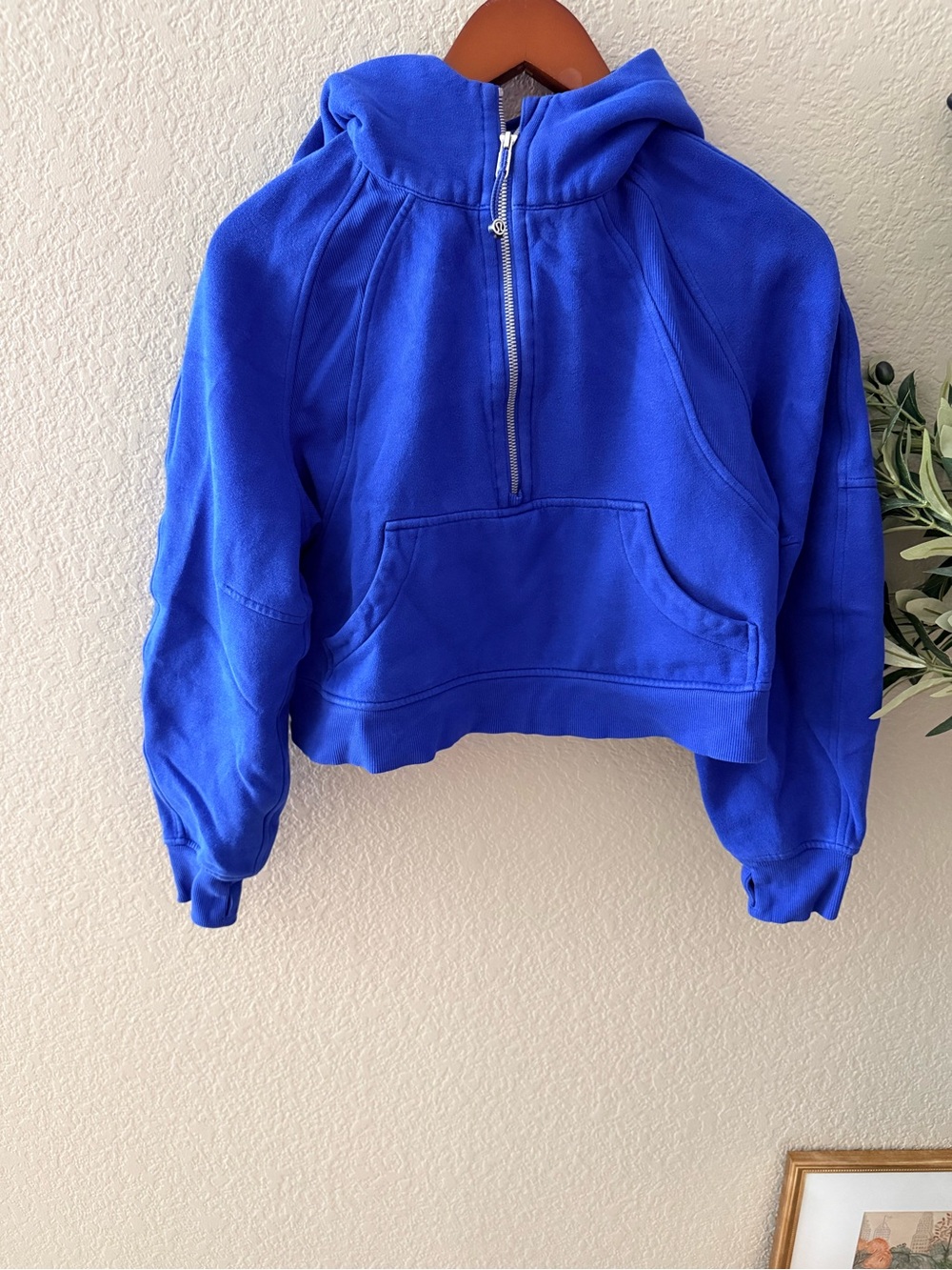 lululemon athletica Royal Blue Cropped Half-Zip Hoodie